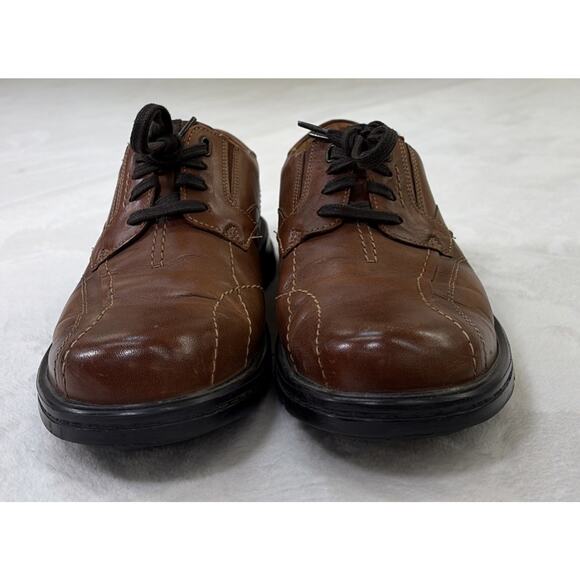 Clarks Collection Extreme Comfort Men\'s Brown Leather Shoes Size 9.5W Lace Up FS main image 7